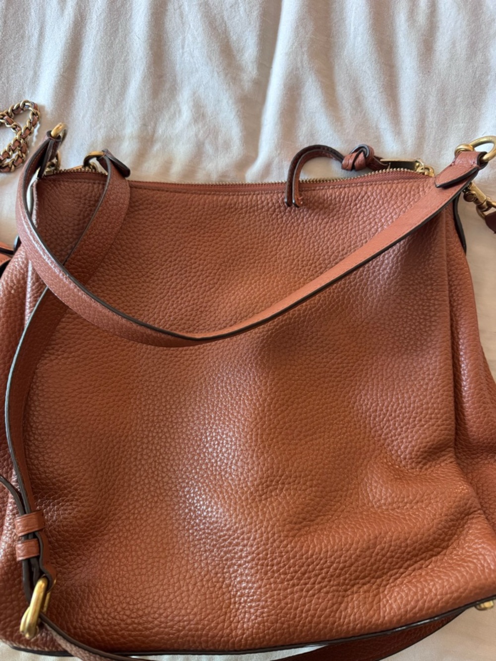 Coach Women's Pebbled Leather Hobo Bag in Brown with matching WALLET